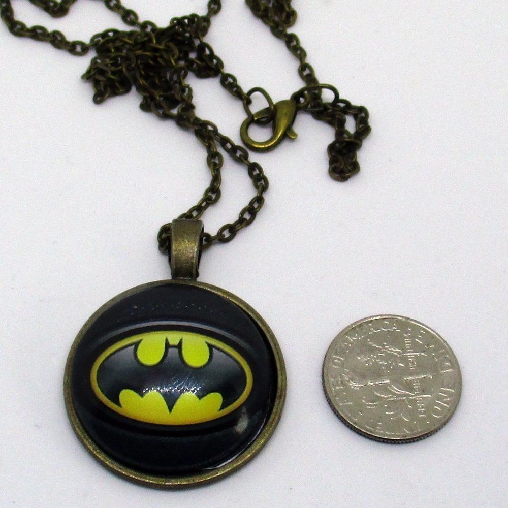 Batman Pendant Antique Brass Chain